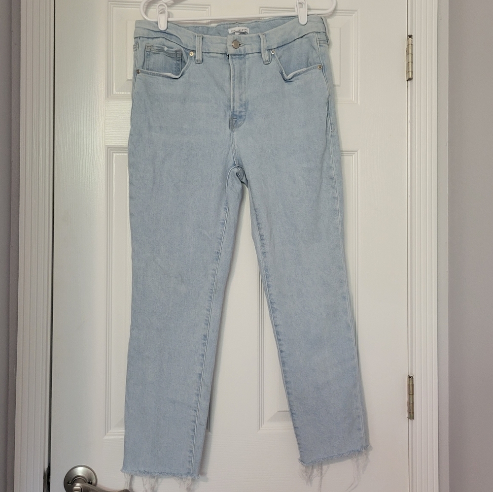 Good American Good Legs Cigarette Raw Hem Jean